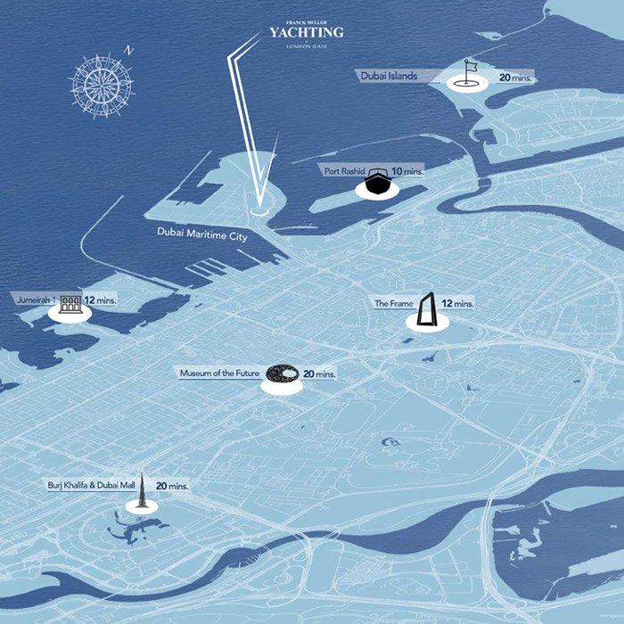 Franck Muller Yachting by London Gate in Dubai Maritime City Location
