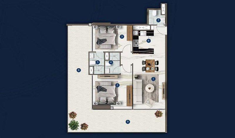 London-Gate-Dubai-Maritime-City-2-BR-Floor-Plan