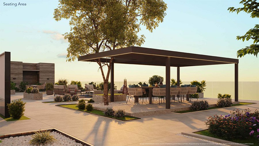 London Gate Dubai Maritime City Seating Area